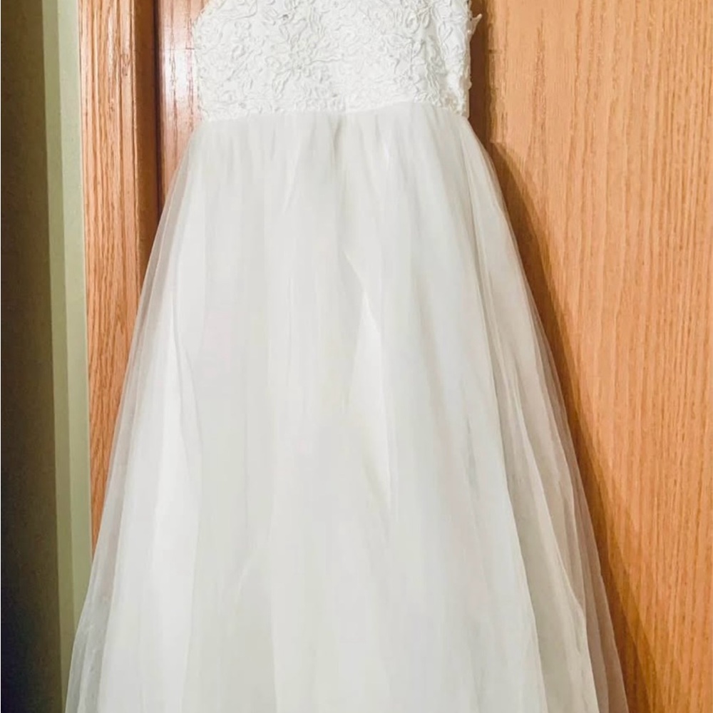 Elegant White Lace Kids Dress